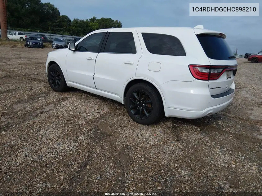 2017 Dodge Durango Gt Rwd VIN: 1C4RDHDG0HC898210 Lot: 45601585