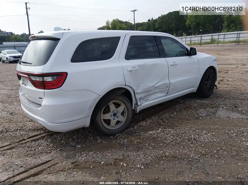 2017 Dodge Durango Gt Rwd VIN: 1C4RDHDG0HC898210 Lot: 45601585