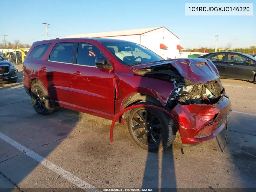 1C4RDJDGXJC146320 2018 Dodge Durango Gt Awd
