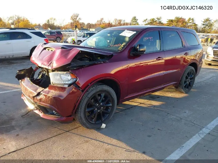 1C4RDJDGXJC146320 2018 Dodge Durango Gt Awd