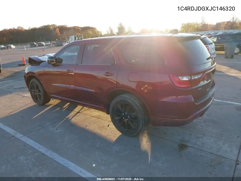 1C4RDJDGXJC146320 2018 Dodge Durango Gt Awd