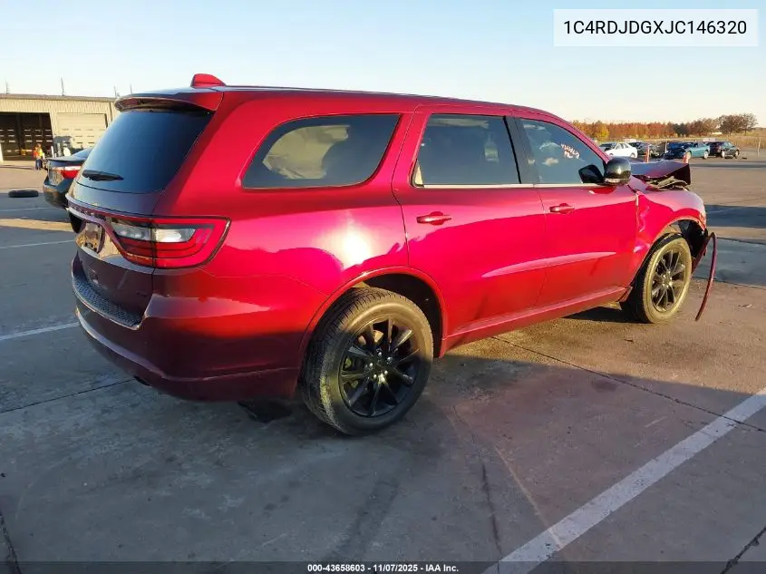 1C4RDJDGXJC146320 2018 Dodge Durango Gt Awd