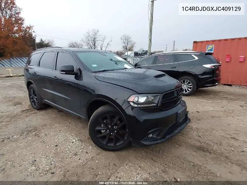 1C4RDJDGXJC409129 2018 Dodge Durango Gt Awd