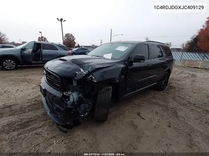 1C4RDJDGXJC409129 2018 Dodge Durango Gt Awd