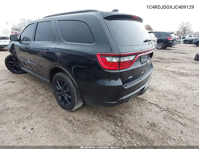 1C4RDJDGXJC409129 2018 Dodge Durango Gt Awd