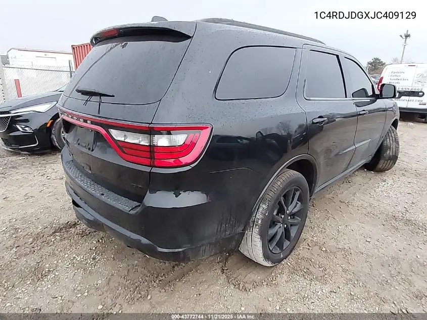1C4RDJDGXJC409129 2018 Dodge Durango Gt Awd