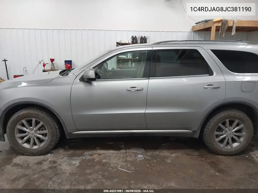 2018 Dodge Durango Sxt Awd VIN: 1C4RDJAG8JC381190 Lot: 45321891