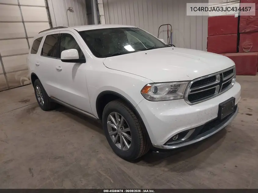 2018 Dodge Durango Sxt Awd VIN: 1C4RDJAG3JC434457 Lot: 45333474