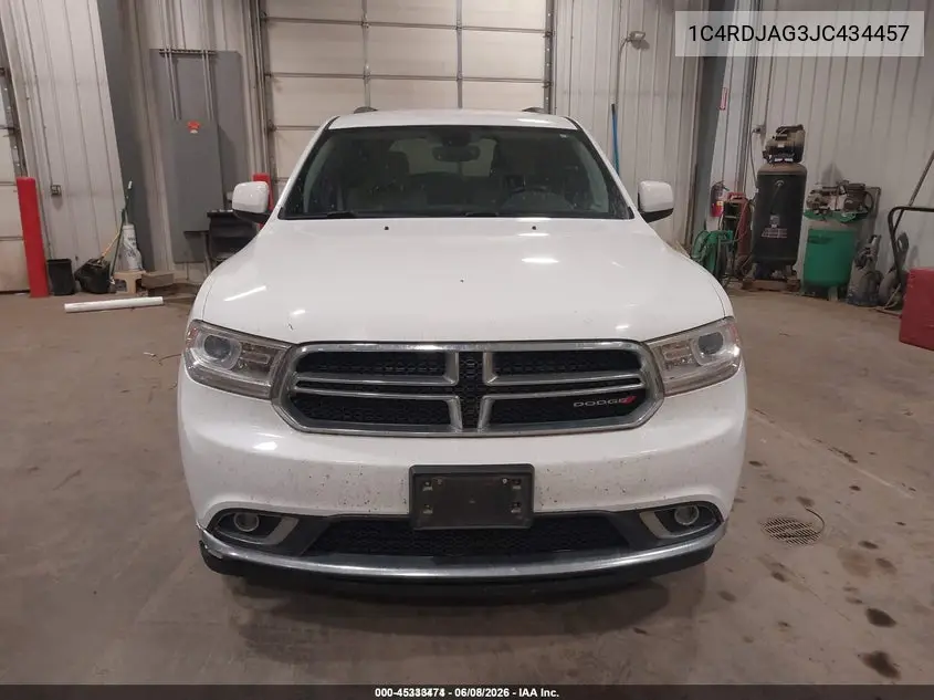 2018 Dodge Durango Sxt Awd VIN: 1C4RDJAG3JC434457 Lot: 45333474