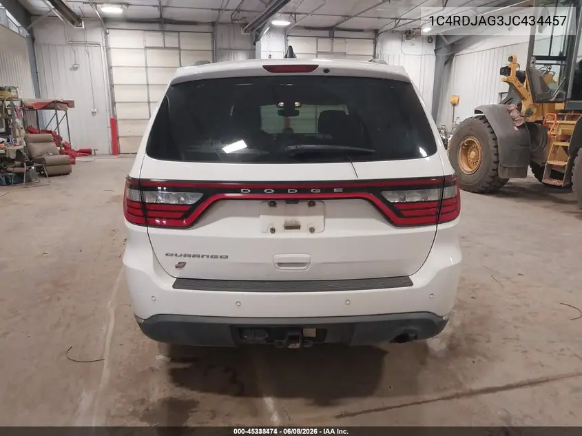 2018 Dodge Durango Sxt Awd VIN: 1C4RDJAG3JC434457 Lot: 45333474