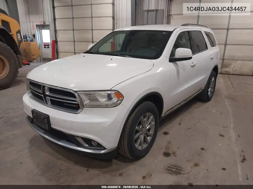 2018 Dodge Durango Sxt Awd VIN: 1C4RDJAG3JC434457 Lot: 45333474