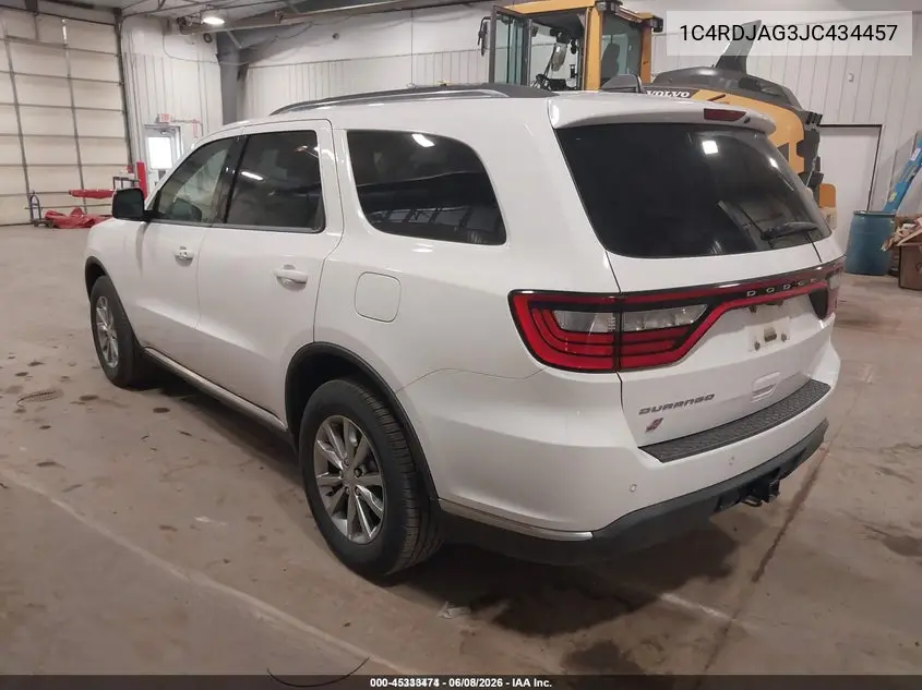 2018 Dodge Durango Sxt Awd VIN: 1C4RDJAG3JC434457 Lot: 45333474