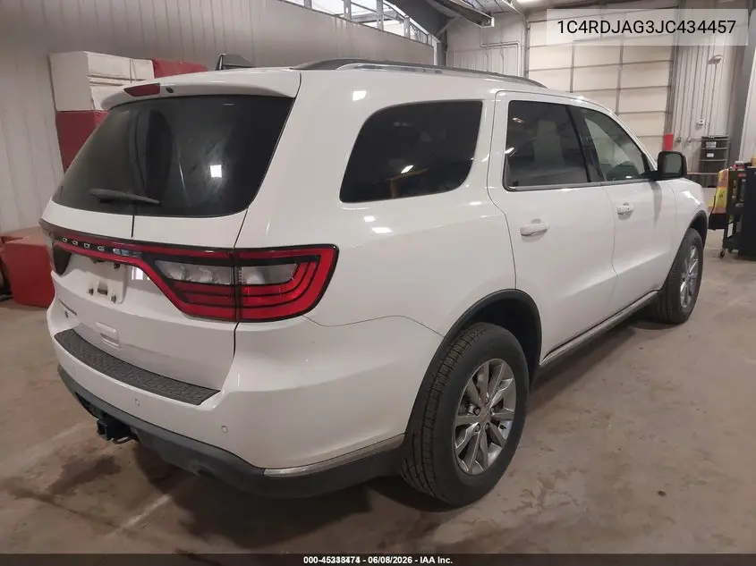 2018 Dodge Durango Sxt Awd VIN: 1C4RDJAG3JC434457 Lot: 45333474