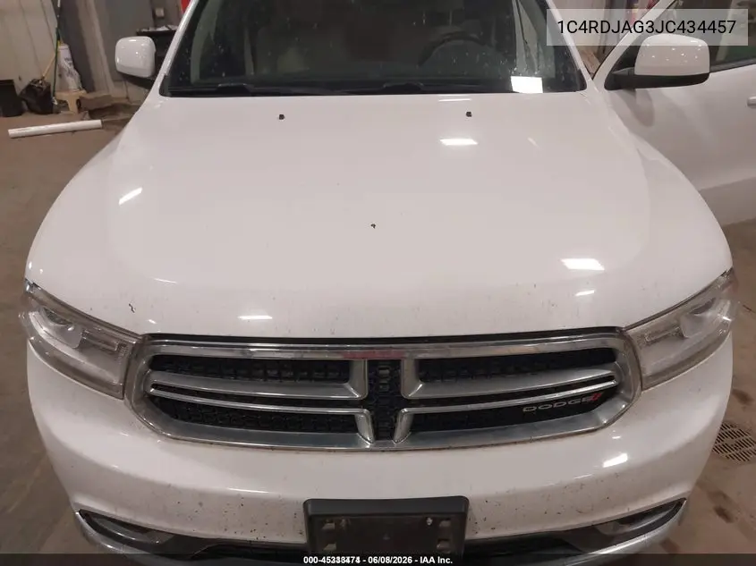 2018 Dodge Durango Sxt Awd VIN: 1C4RDJAG3JC434457 Lot: 45333474