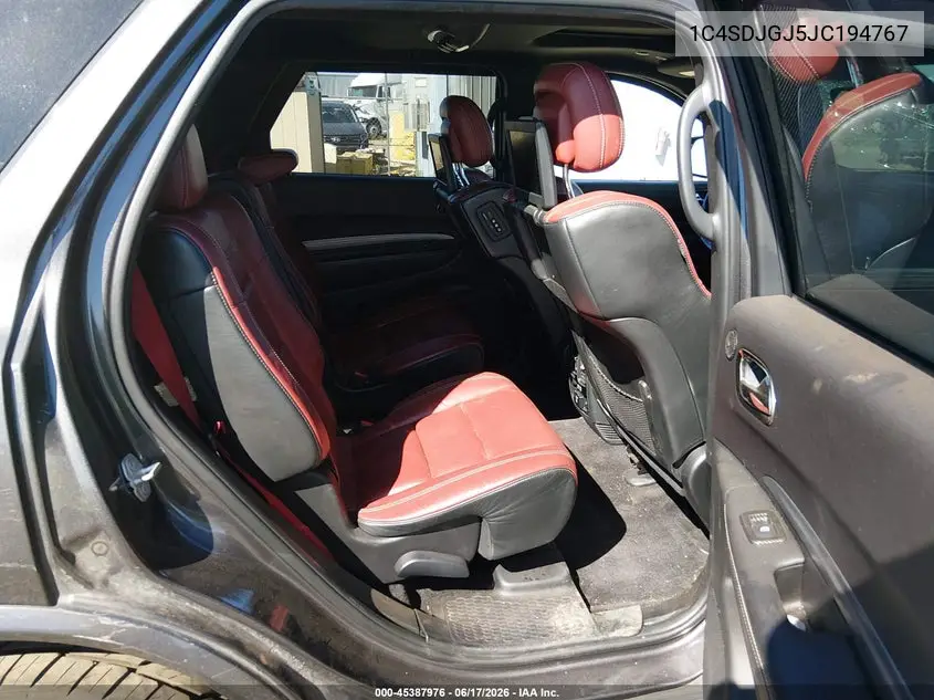 2018 Dodge Durango Srt Awd VIN: 1C4SDJGJ5JC194767 Lot: 45387976
