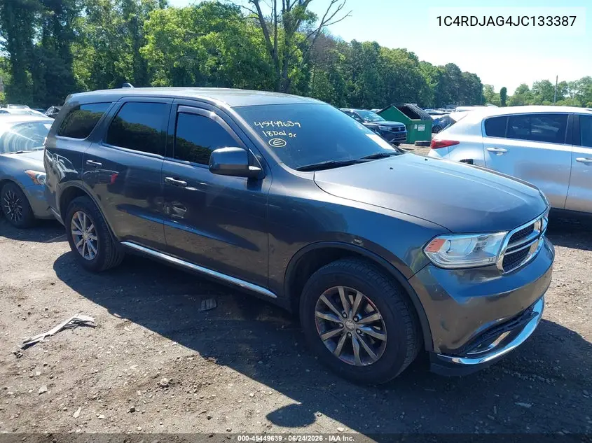 2018 Dodge Durango Sxt Awd VIN: 1C4RDJAG4JC133387 Lot: 45449639