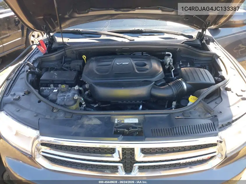 2018 Dodge Durango Sxt Awd VIN: 1C4RDJAG4JC133387 Lot: 45449639