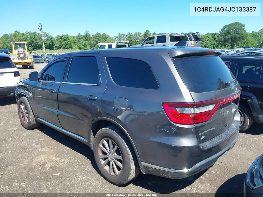 2018 Dodge Durango Sxt Awd VIN: 1C4RDJAG4JC133387 Lot: 45449639