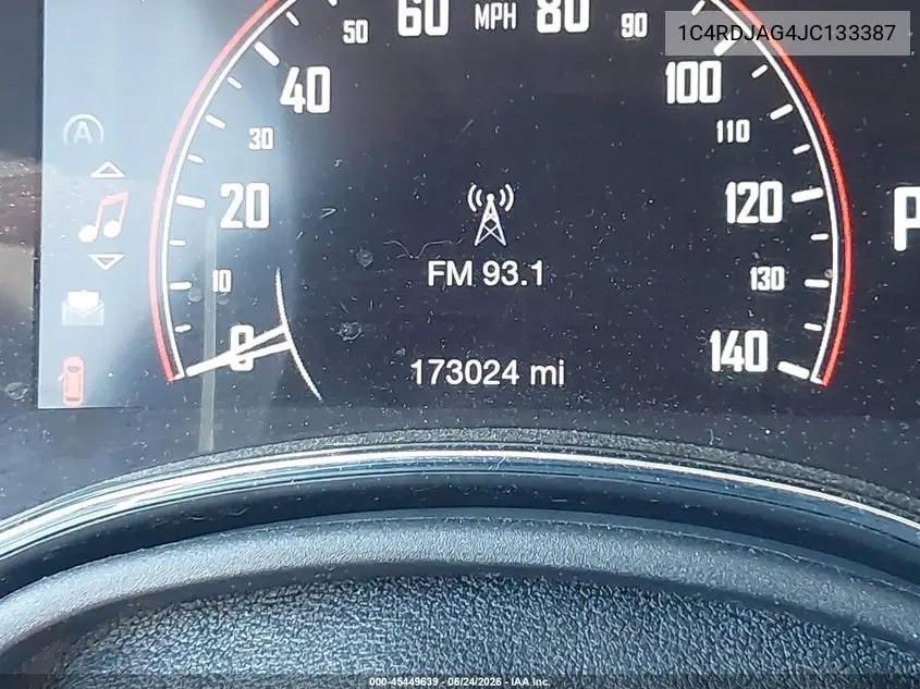 2018 Dodge Durango Sxt Awd VIN: 1C4RDJAG4JC133387 Lot: 45449639