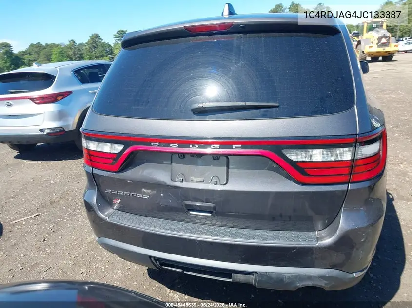 2018 Dodge Durango Sxt Awd VIN: 1C4RDJAG4JC133387 Lot: 45449639