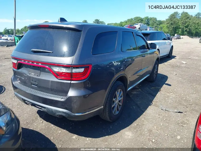 2018 Dodge Durango Sxt Awd VIN: 1C4RDJAG4JC133387 Lot: 45449639