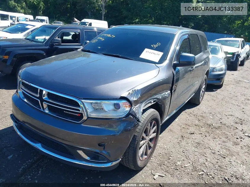 2018 Dodge Durango Sxt Awd VIN: 1C4RDJAG4JC133387 Lot: 45449639
