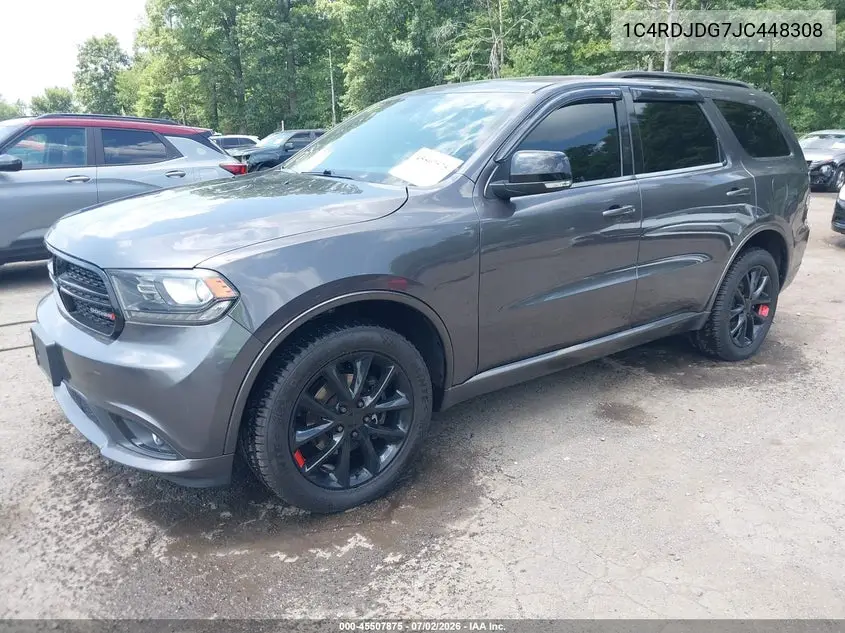 2018 Dodge Durango Gt Awd VIN: 1C4RDJDG7JC448308 Lot: 45507875