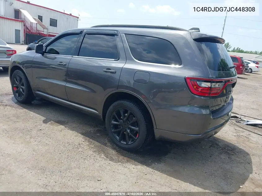2018 Dodge Durango Gt Awd VIN: 1C4RDJDG7JC448308 Lot: 45507875
