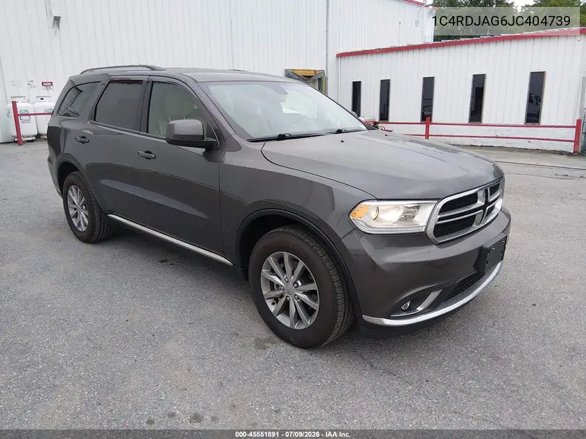 2018 Dodge Durango Sxt Awd VIN: 1C4RDJAG6JC404739 Lot: 45551891