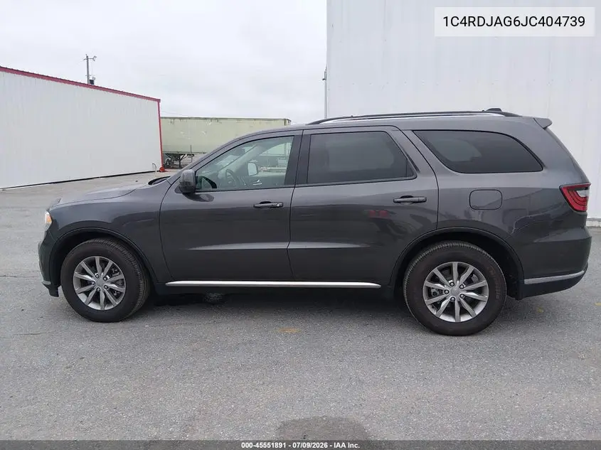 2018 Dodge Durango Sxt Awd VIN: 1C4RDJAG6JC404739 Lot: 45551891