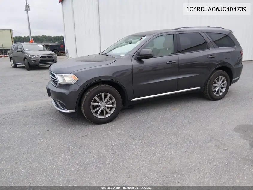 2018 Dodge Durango Sxt Awd VIN: 1C4RDJAG6JC404739 Lot: 45551891