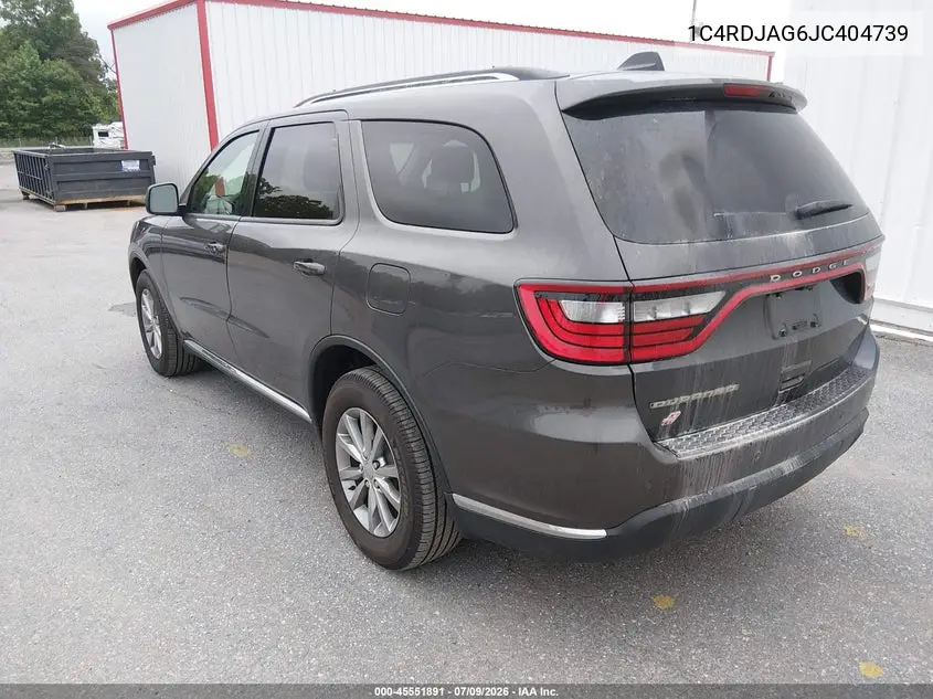 2018 Dodge Durango Sxt Awd VIN: 1C4RDJAG6JC404739 Lot: 45551891