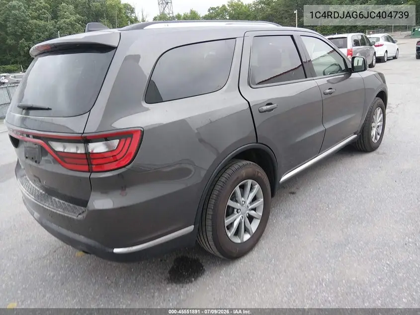 2018 Dodge Durango Sxt Awd VIN: 1C4RDJAG6JC404739 Lot: 45551891