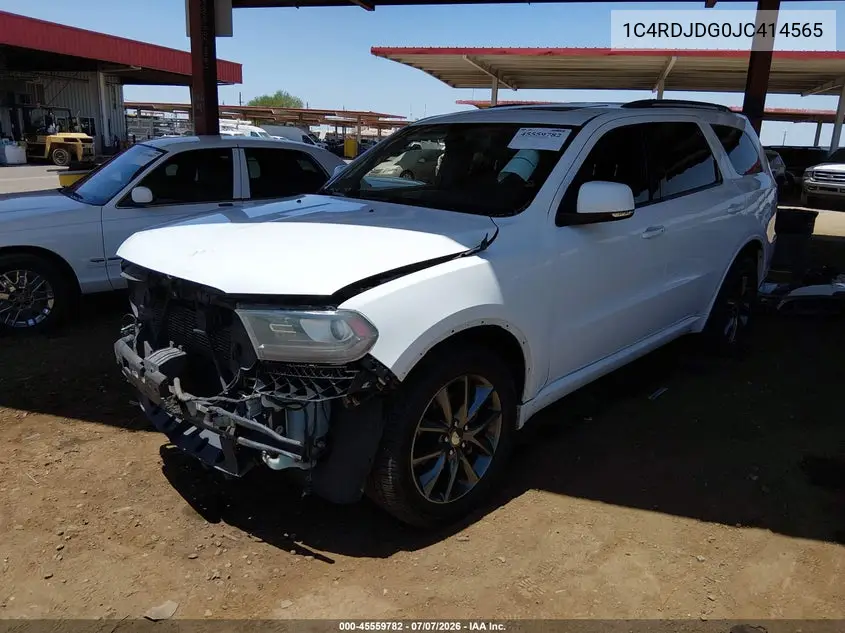 2018 Dodge Durango Gt Awd VIN: 1C4RDJDG0JC414565 Lot: 45559782