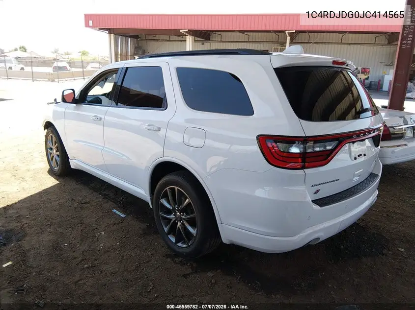 2018 Dodge Durango Gt Awd VIN: 1C4RDJDG0JC414565 Lot: 45559782