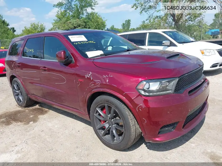 2018 Dodge Durango Srt Awd VIN: 1C4SDJGJ3JC366634 Lot: 45576096