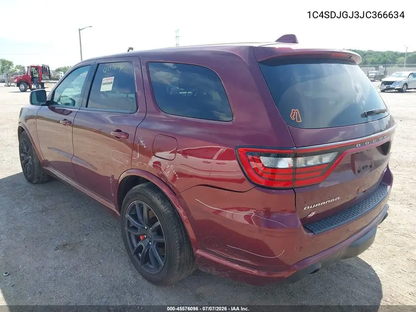 2018 Dodge Durango Srt Awd VIN: 1C4SDJGJ3JC366634 Lot: 45576096