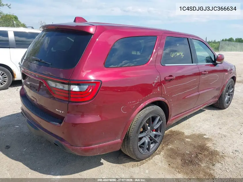2018 Dodge Durango Srt Awd VIN: 1C4SDJGJ3JC366634 Lot: 45576096