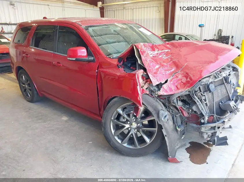 2018 Dodge Durango Gt Rwd VIN: 1C4RDHDG7JC218860 Lot: 45584690