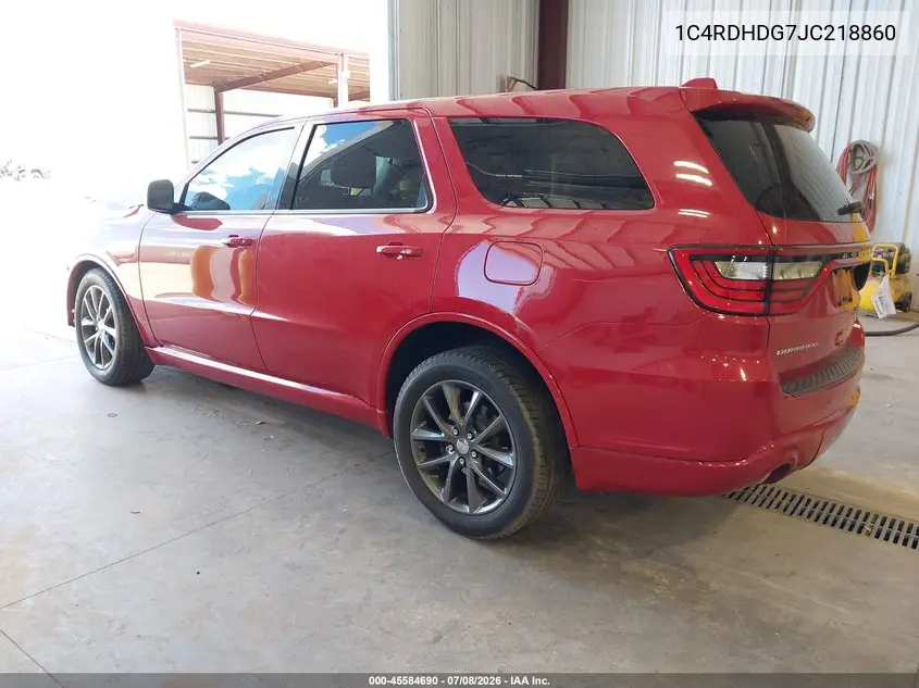 2018 Dodge Durango Gt Rwd VIN: 1C4RDHDG7JC218860 Lot: 45584690