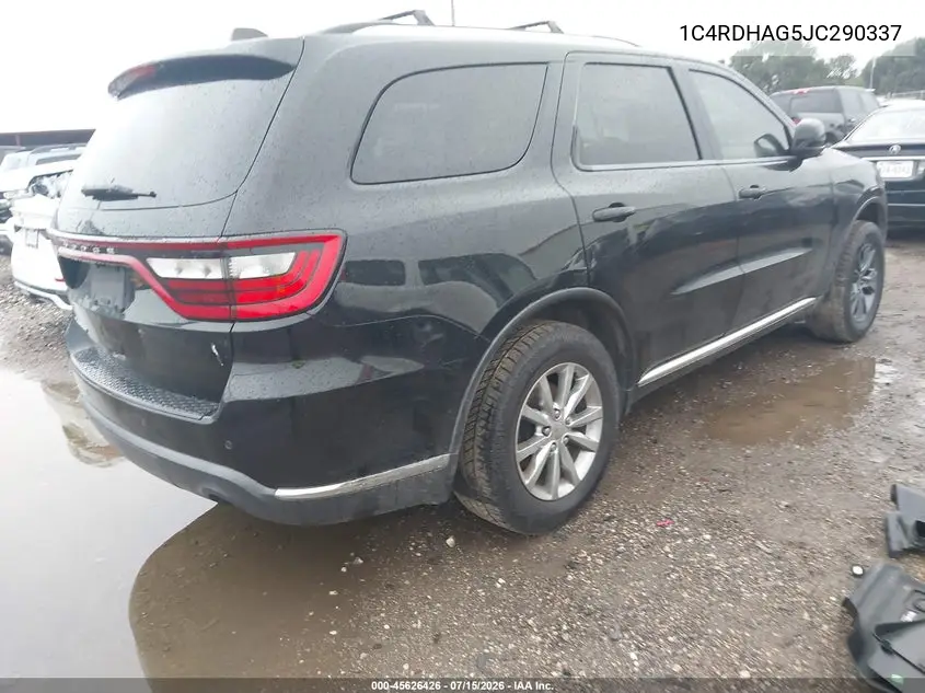 2018 Dodge Durango Sxt Rwd VIN: 1C4RDHAG5JC290337 Lot: 45626426