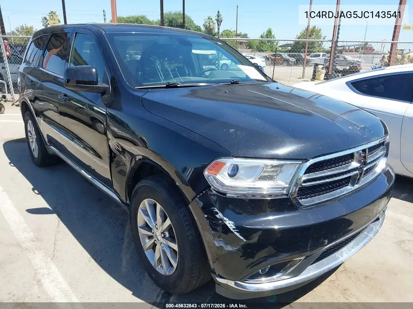 2018 Dodge Durango Sxt Awd VIN: 1C4RDJAG5JC143541 Lot: 45632843