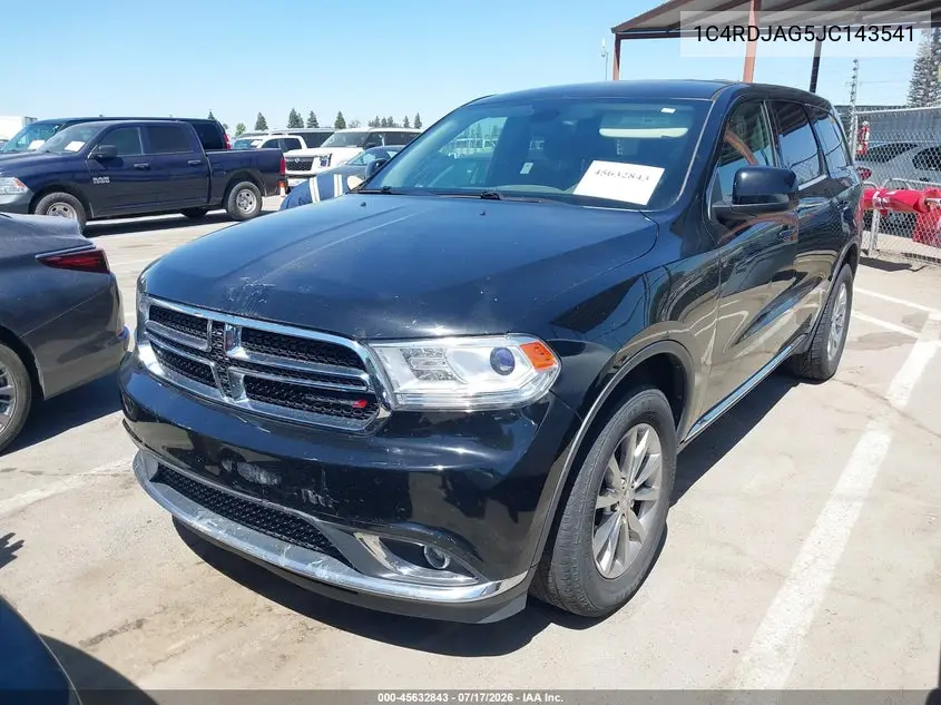 2018 Dodge Durango Sxt Awd VIN: 1C4RDJAG5JC143541 Lot: 45632843