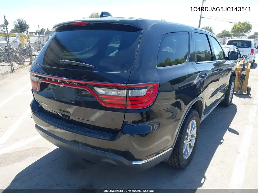 2018 Dodge Durango Sxt Awd VIN: 1C4RDJAG5JC143541 Lot: 45632843
