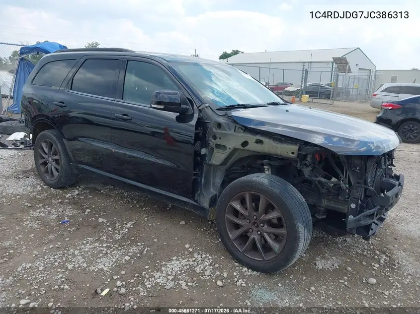 2018 Dodge Durango Gt Awd VIN: 1C4RDJDG7JC386313 Lot: 45661271