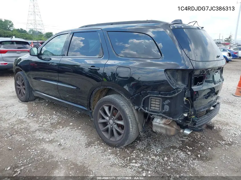 2018 Dodge Durango Gt Awd VIN: 1C4RDJDG7JC386313 Lot: 45661271