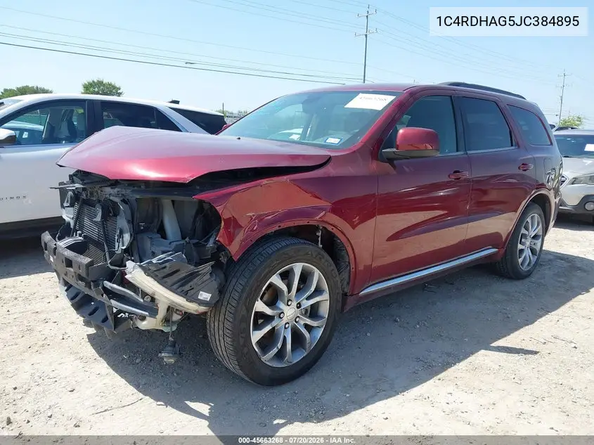 2018 Dodge Durango Sxt Rwd VIN: 1C4RDHAG5JC384895 Lot: 45663268