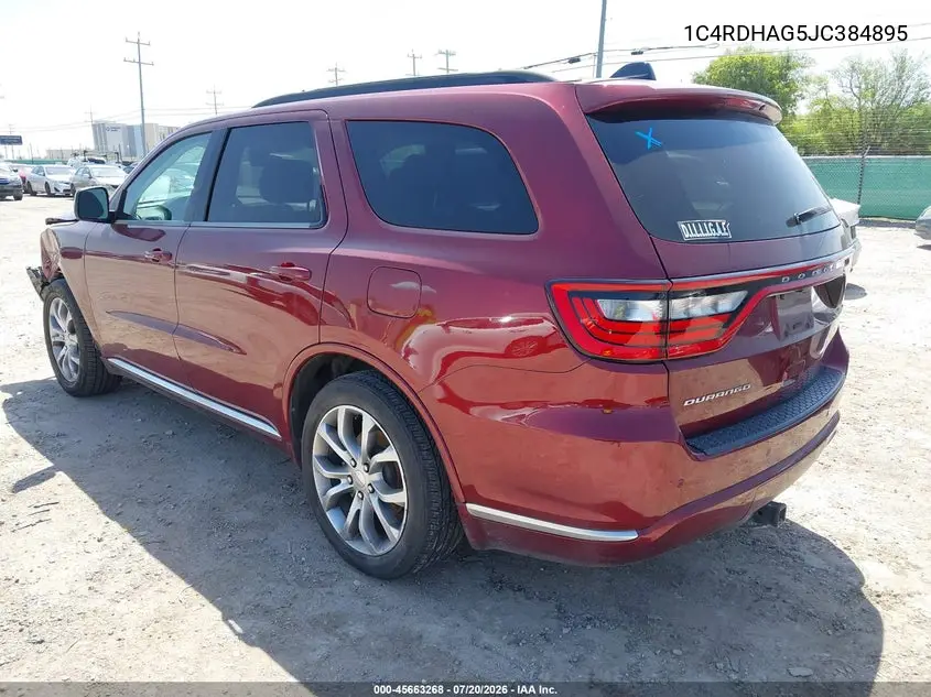 2018 Dodge Durango Sxt Rwd VIN: 1C4RDHAG5JC384895 Lot: 45663268