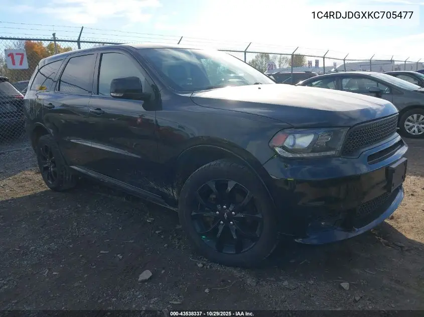 1C4RDJDGXKC705477 2019 Dodge Durango Gt