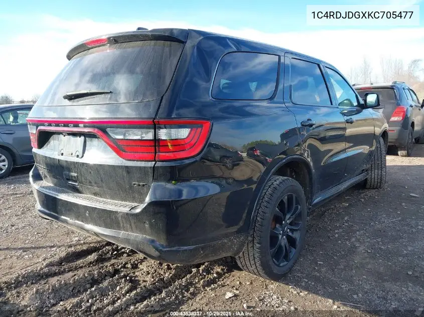 1C4RDJDGXKC705477 2019 Dodge Durango Gt